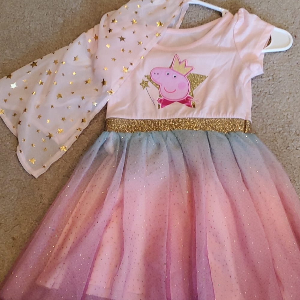 Peppa Pig Dress w/  Cape